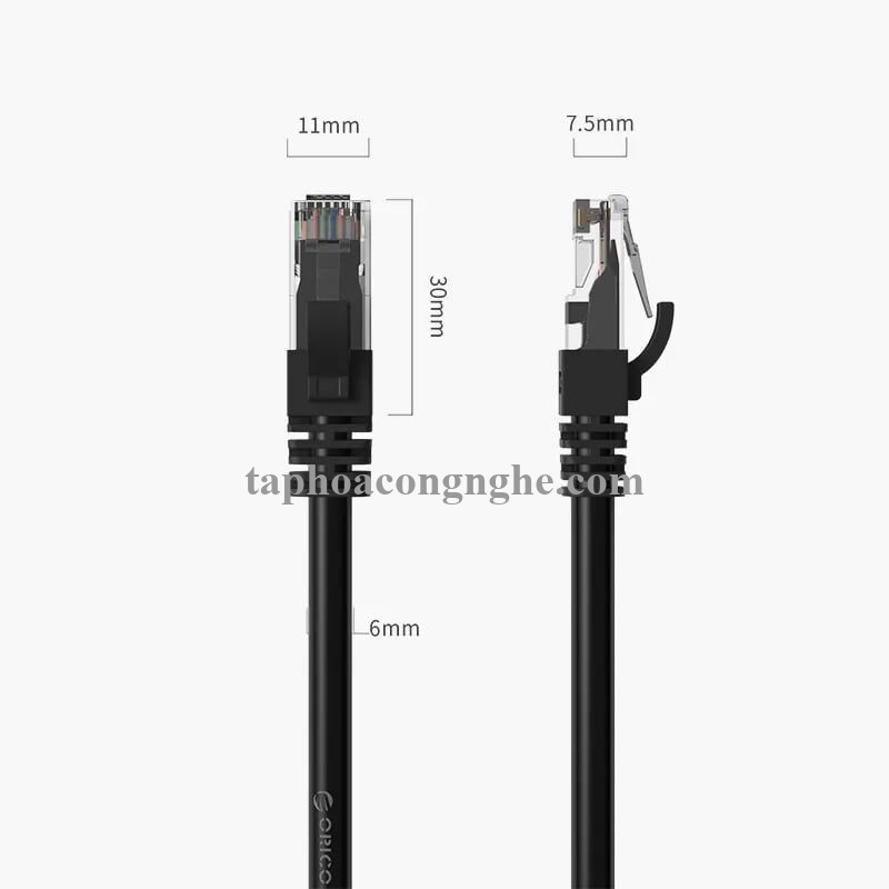 Orico 97378 PUG-C6-30-BK cat6 gigabit 3m màu đen Cáp mạng 30097378